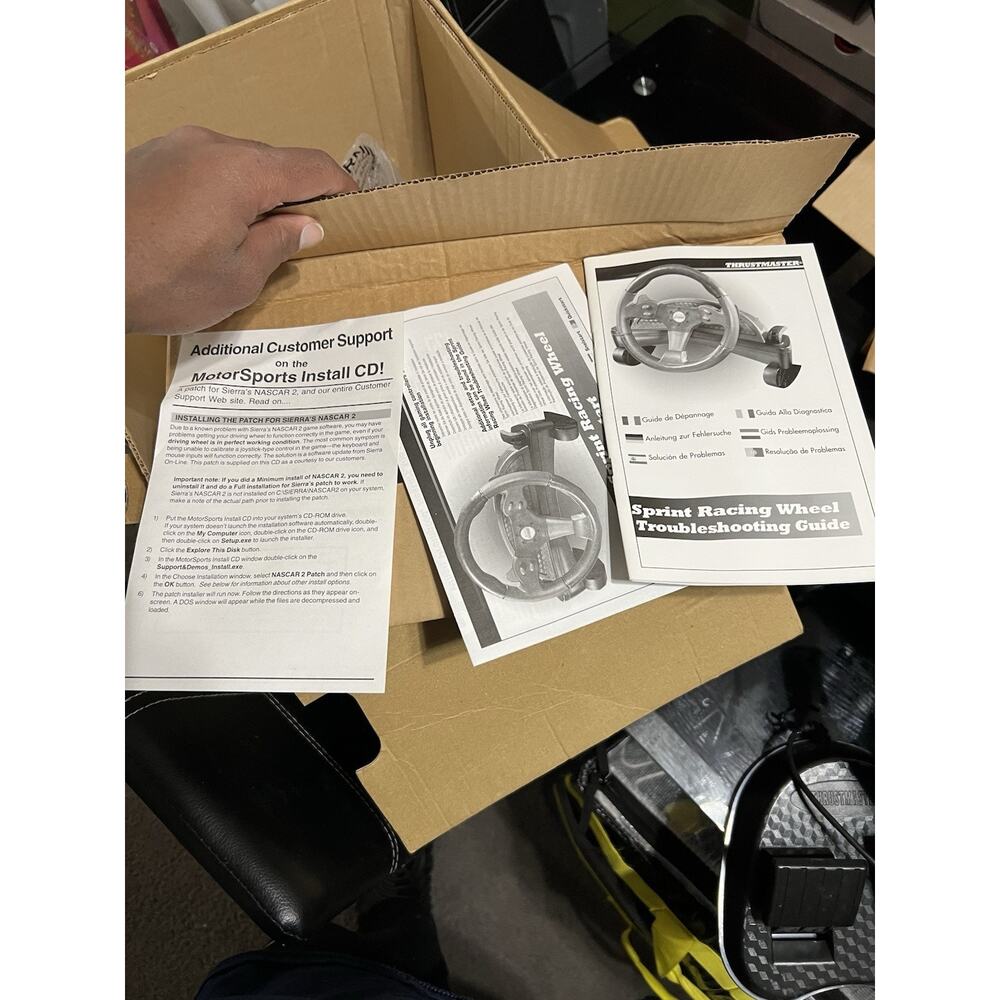 Thrustmaster Nascar Sprint Racing Steering Wheel & Pedals PC Computer In Box - Picture 10 of 11
